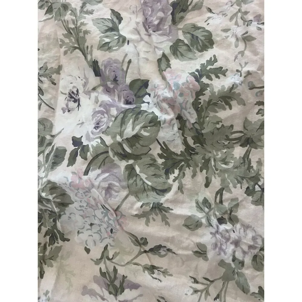 Rachel Ashwell Treasure Bohemian Pink Blue Floral Queen Duvet Cover Ruffled Edg